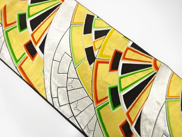 アンティーク　片輪車模様織出し袋帯（着用可）